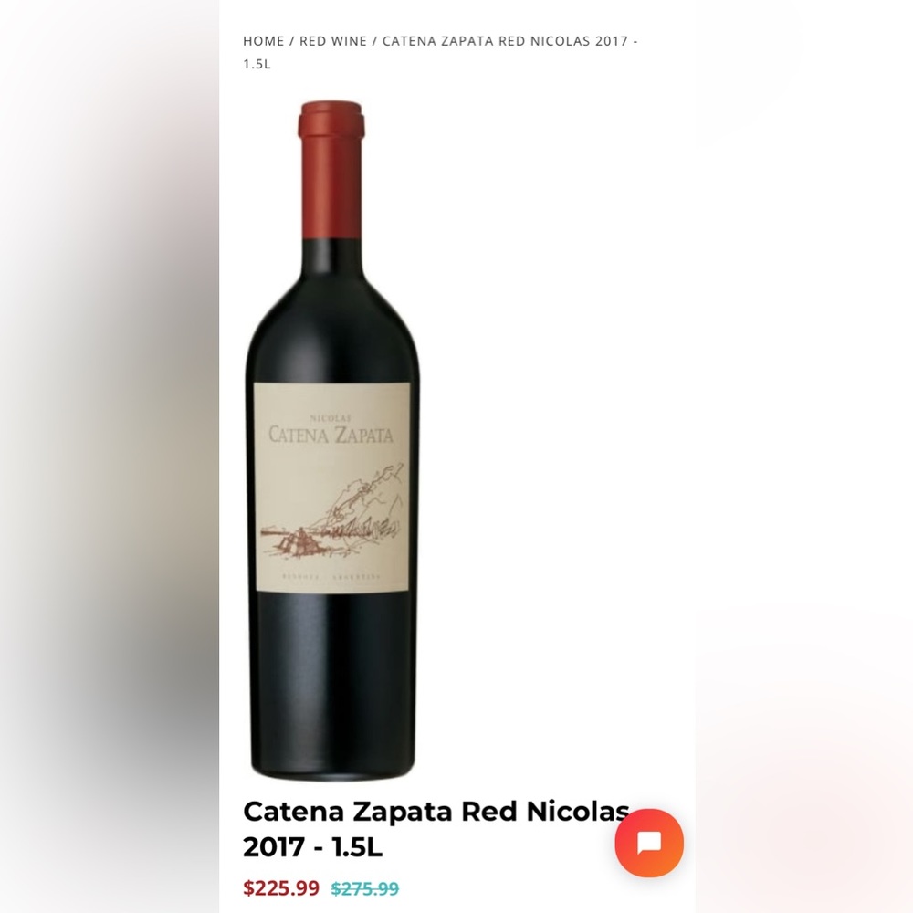 New bottle of Nicolas Catena Zapata age 2017